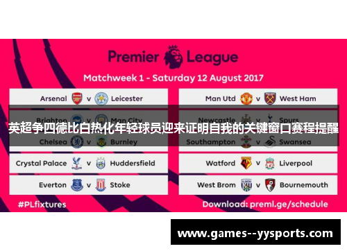 英超争四德比白热化年轻球员迎来证明自我的关键窗口赛程提醒